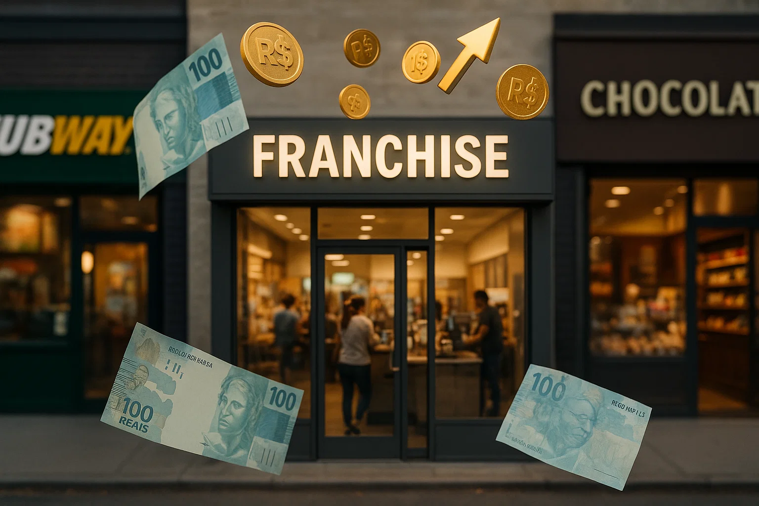 Principais fontes de receita de uma franqueadora
